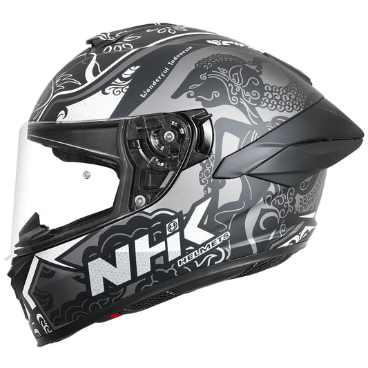 NHK K5R WAYANG MATT BLACK SILVER HELMET