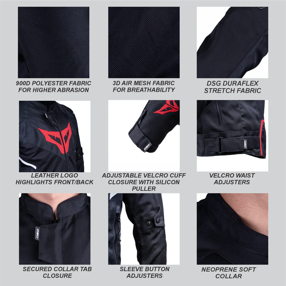 DSG GPX RIDING JACKET - BLACK RED