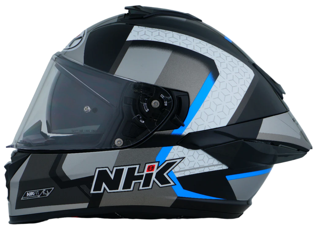 NHK K5R RETRO GLOSS BLACK SILVER BLUE HELMET