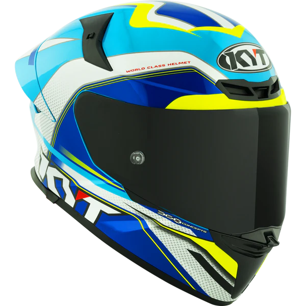 KYT TT REVO HELMET - GRAND PRIX WHITE LIGHT BLUE
