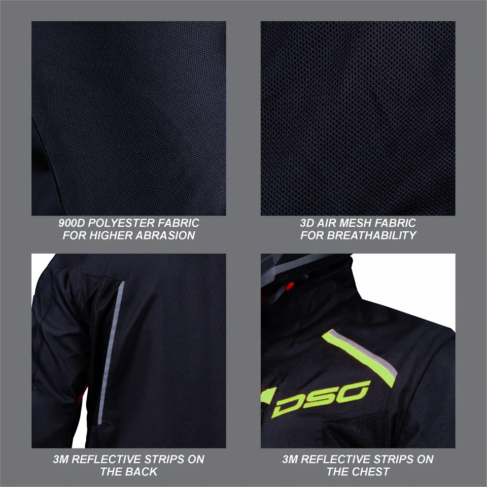 DSG ADV RIDING JACKET - BLACK YELLOW FLUO
