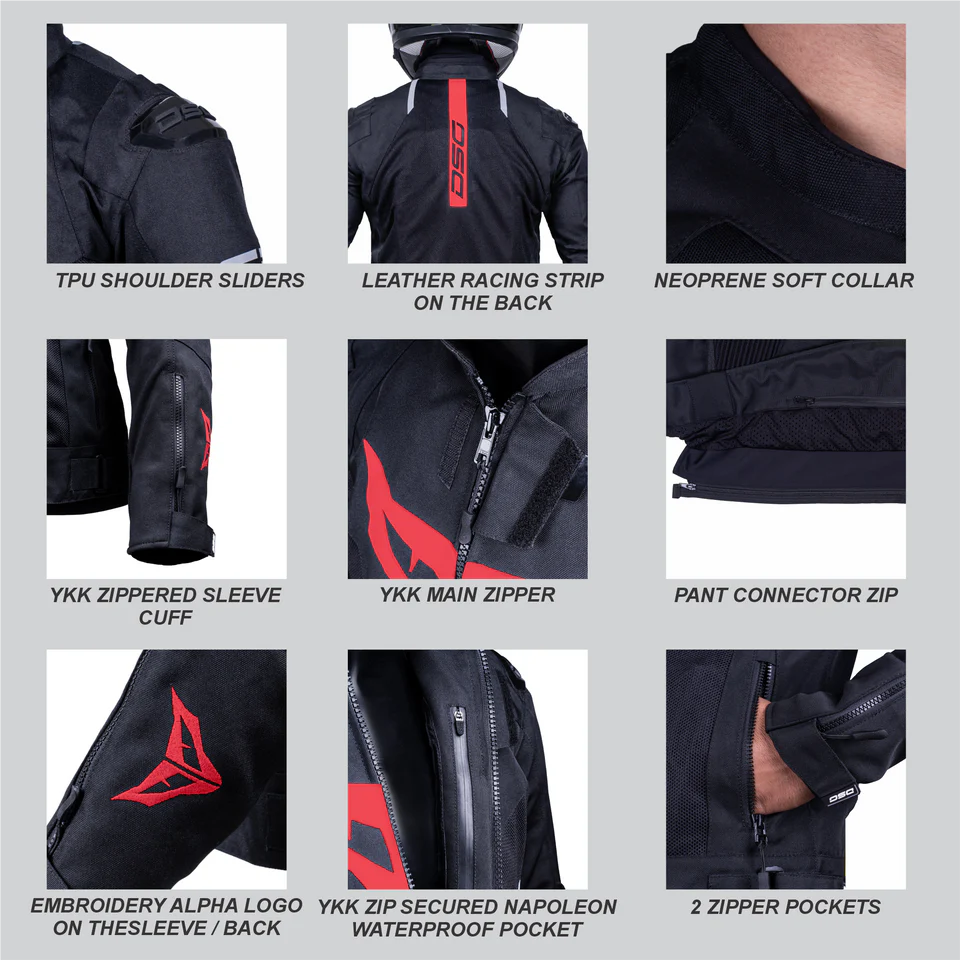DSG GPX RIDING JACKET - BLACK RED
