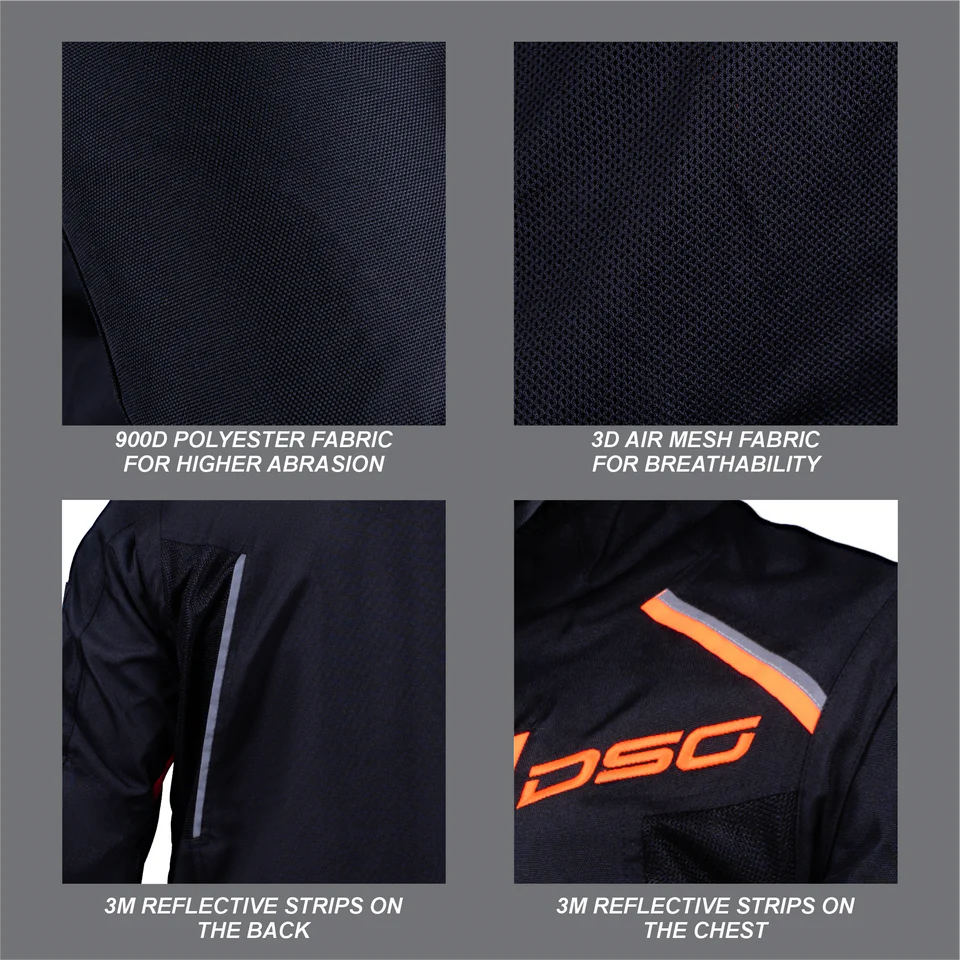 DSG ADV RIDING JACKET - BLACK ORANGE