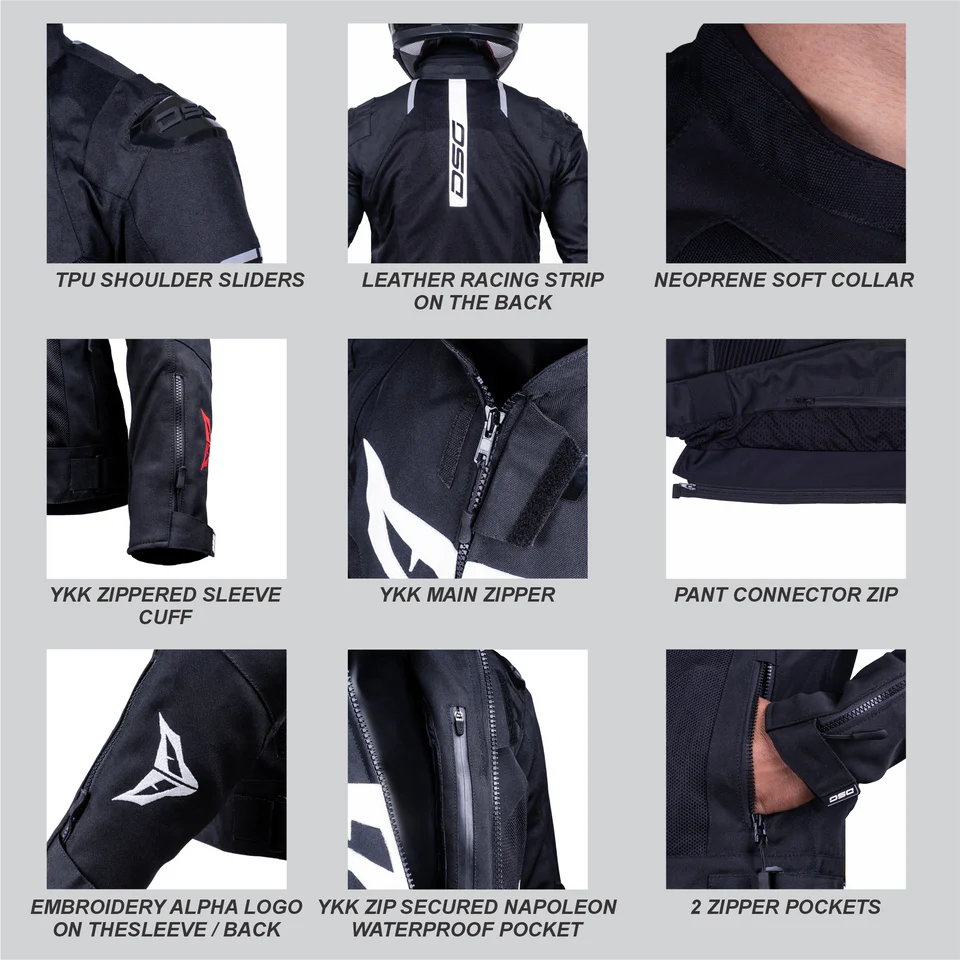 DSG GPX RIDING JACKET - BLACK WHITE