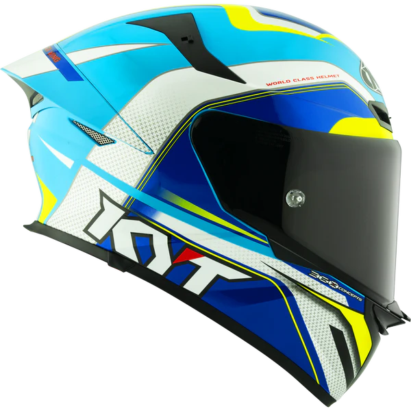 KYT TT REVO HELMET - GRAND PRIX WHITE LIGHT BLUE