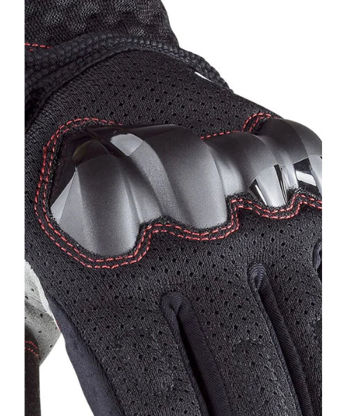 LS2 CHAKI MEN GLOVES - BLACK RED