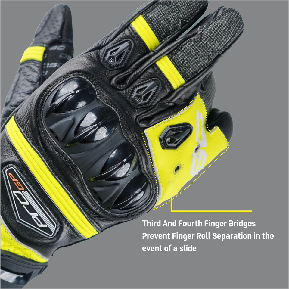 DSG PRO GP RIDING GLOVE BLACK YELLOW FLUO