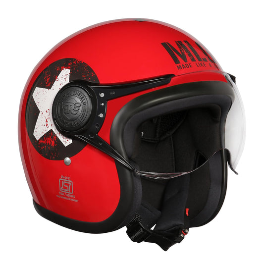 ROYAL ENFIELD JET MLG OPEN FACE HELMET - RED