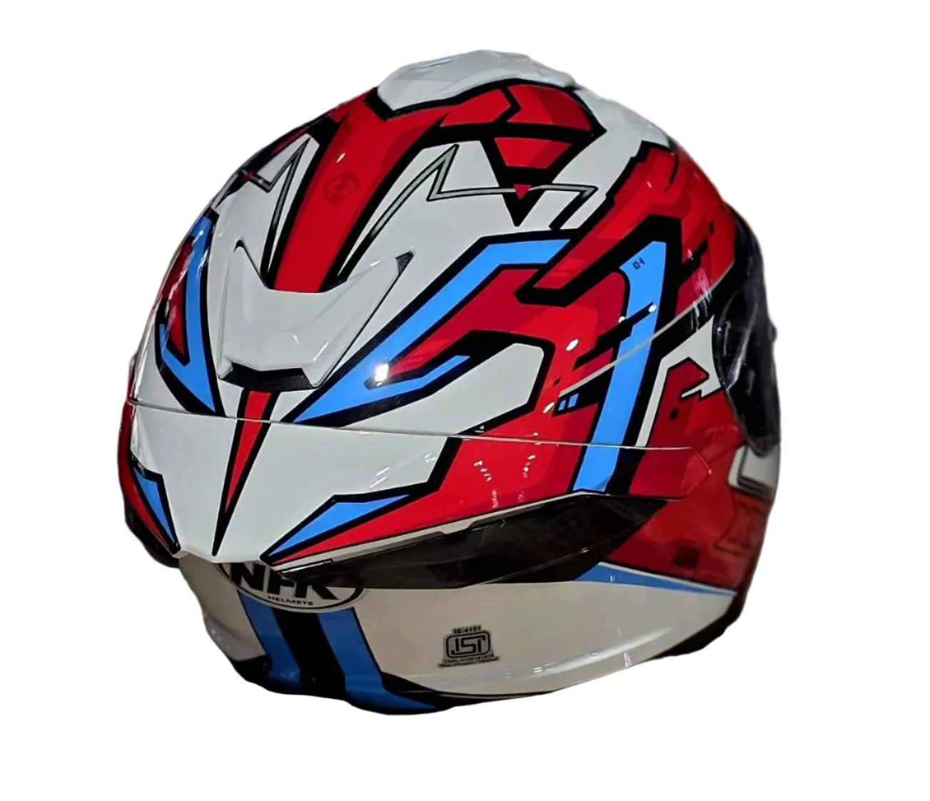 NHK K5R ONXY HELMET - WHITE RED & BLUE