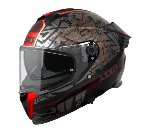 AXXIS HAWK EVO SV LET'S RIDE B5 RED GREY MATT