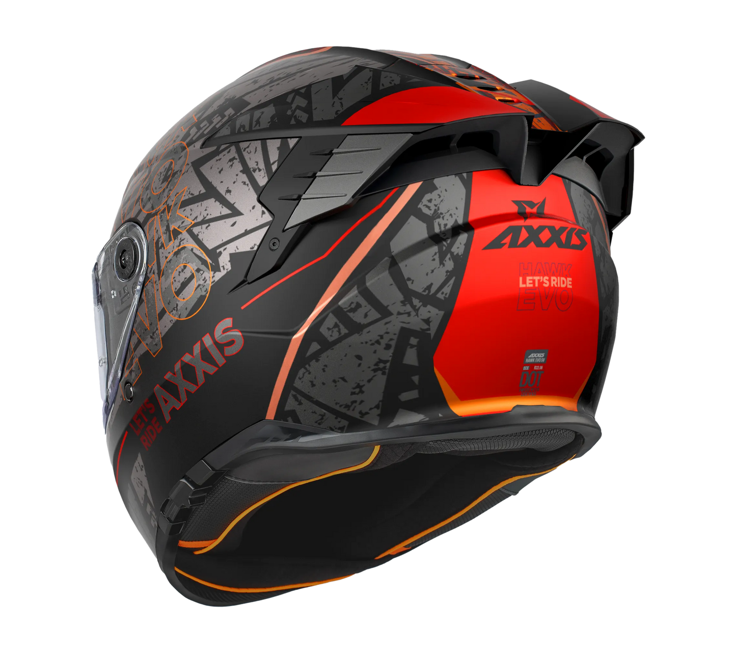 AXXIS HAWK EVO SV LET'S RIDE B5 RED GREY MATT