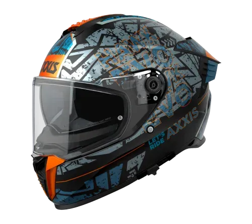 AXXIS HAWK EVO SV LET'S RIDE B7 BLUE GREY GREY MATT
