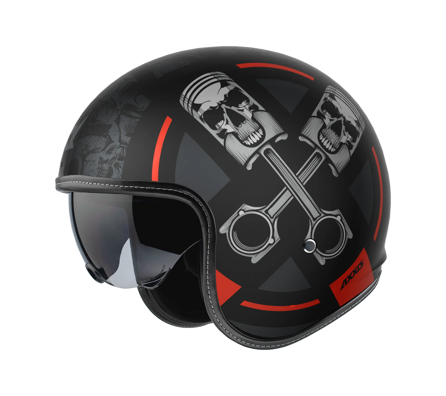 AXXIS HORNET S SV SKULL B5 RED MATT