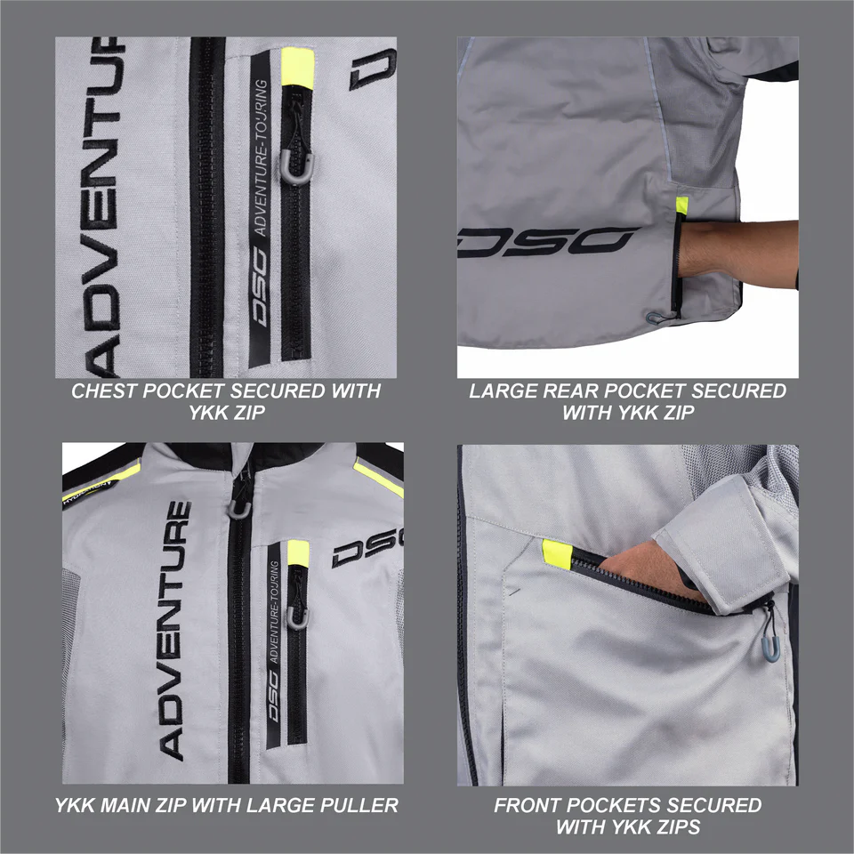 DSG ADV RIDING JACKET - GREY BLACK YELLOW FLUO