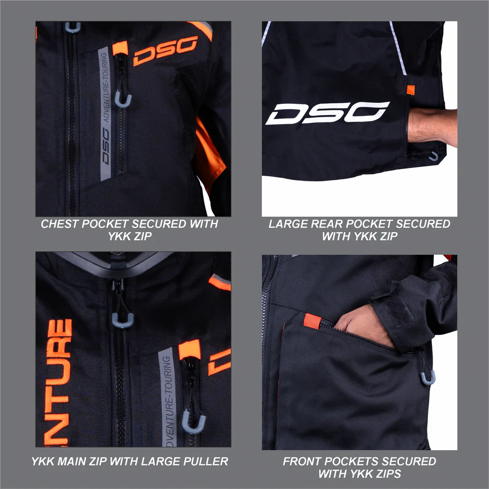 DSG ADV RIDING JACKET - BLACK ORANGE