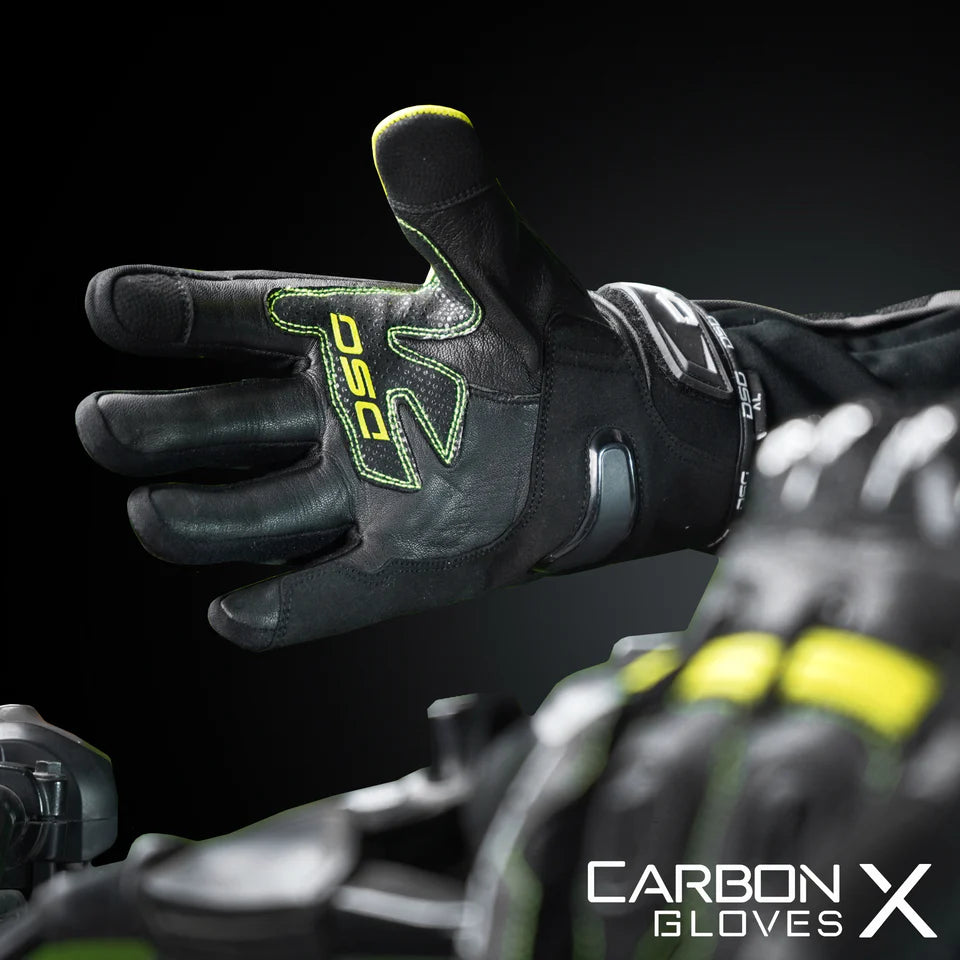 DSG CARBON X V1 RIDING GLOVE - BLACK YELLOW FLUO