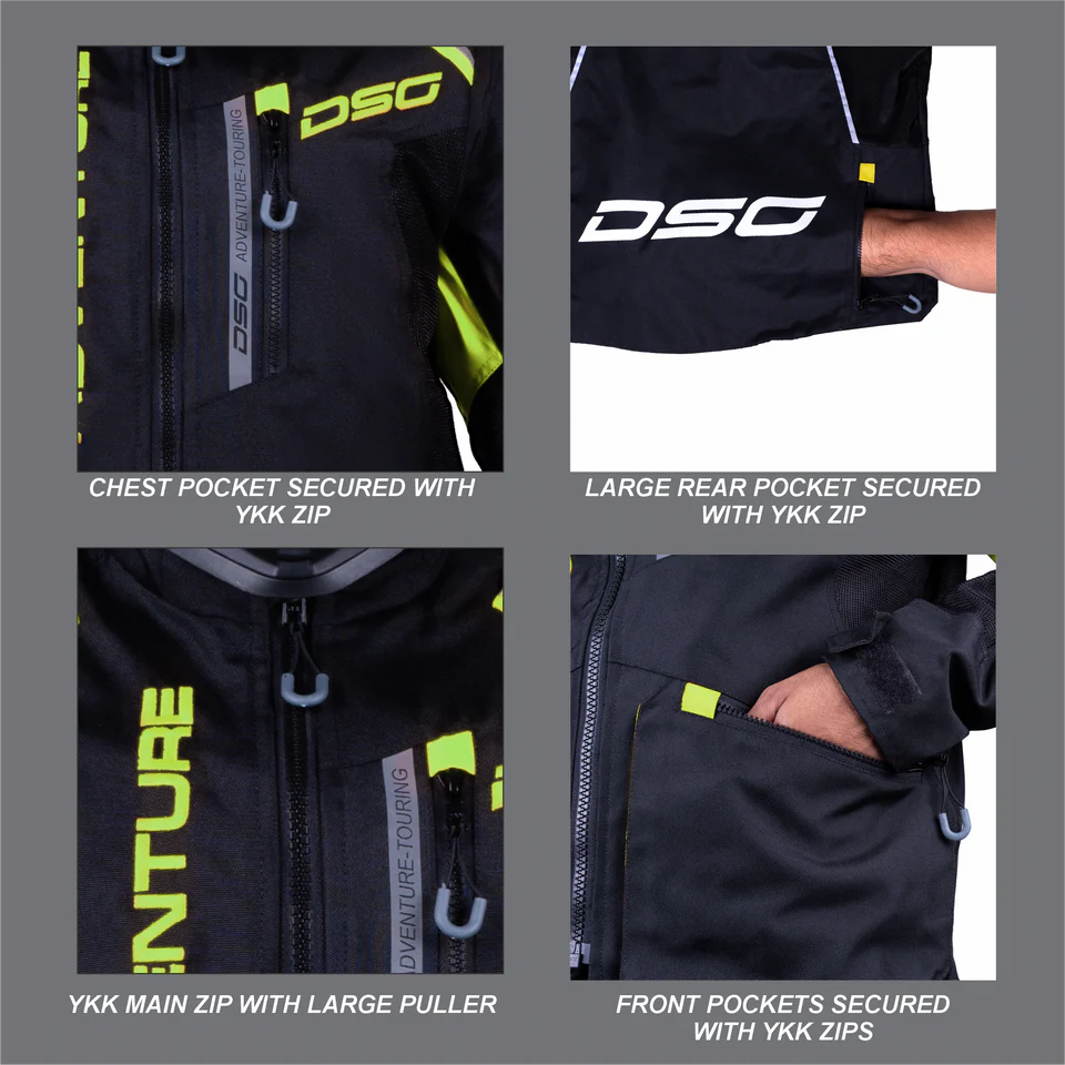 DSG ADV RIDING JACKET - BLACK YELLOW FLUO
