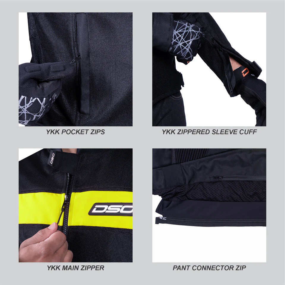 DSG ROADSTER RIDING JACKET - BLACK YELLOW FLUO