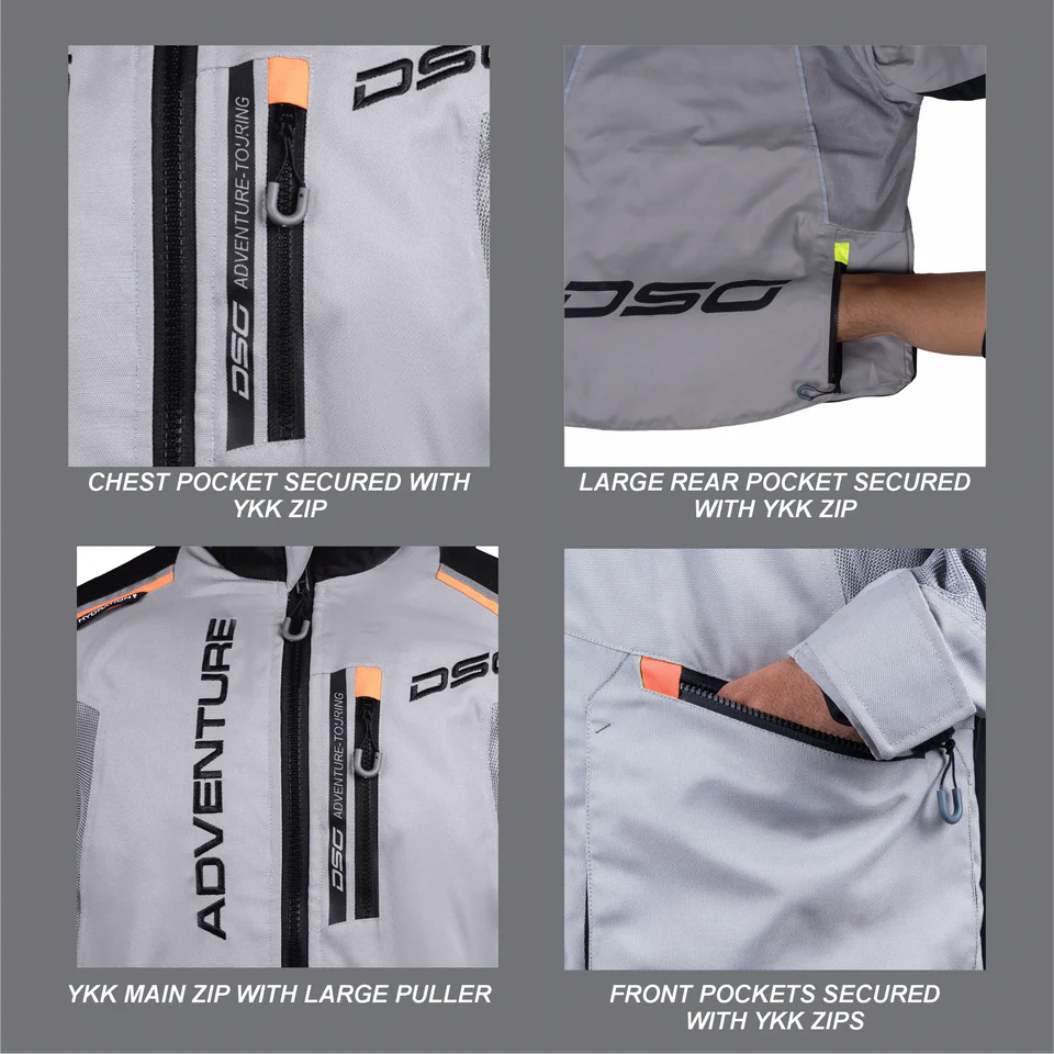 DSG ADV RIDING JACKET - BLACK GREY ORANGE