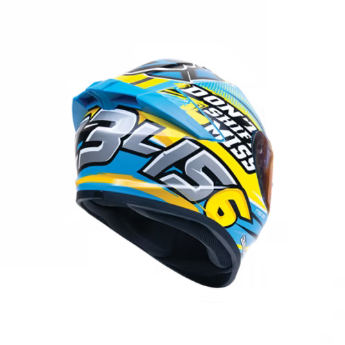 BILMOLA RAPID DON'T SHIFT MISS HELMET - BLUE YELLOW