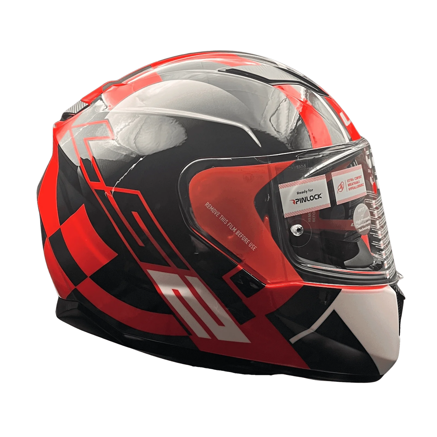 LS2 FF320 STREAM EVO TARGET BLACK 7C RED (D-RING)