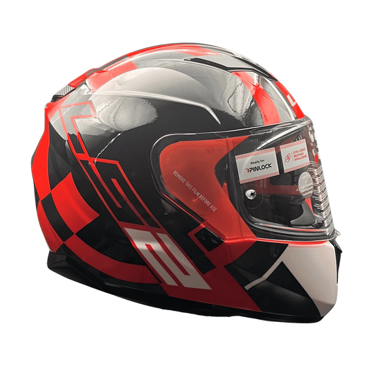 LS2 FF320 STREAM EVO TARGET BLACK 7C RED (D-RING)