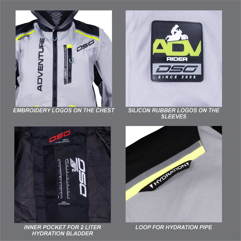 DSG ADV RIDING JACKET - GREY BLACK YELLOW FLUO