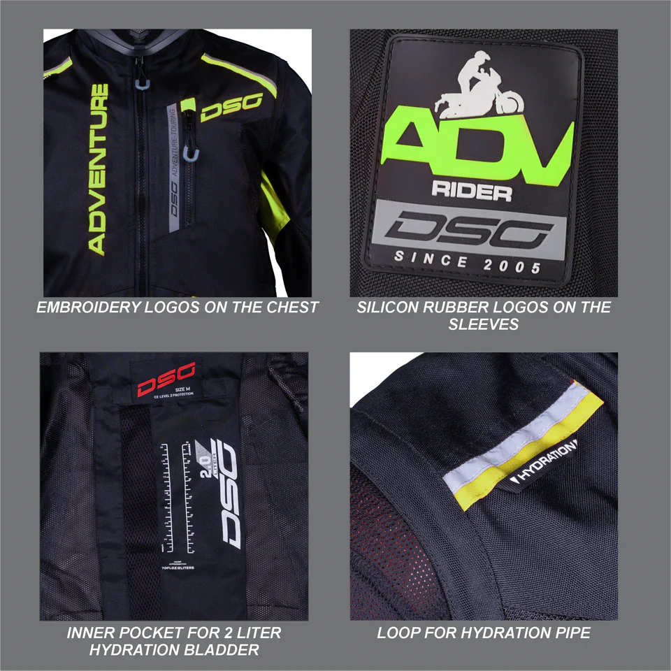 DSG ADV RIDING JACKET - BLACK YELLOW FLUO