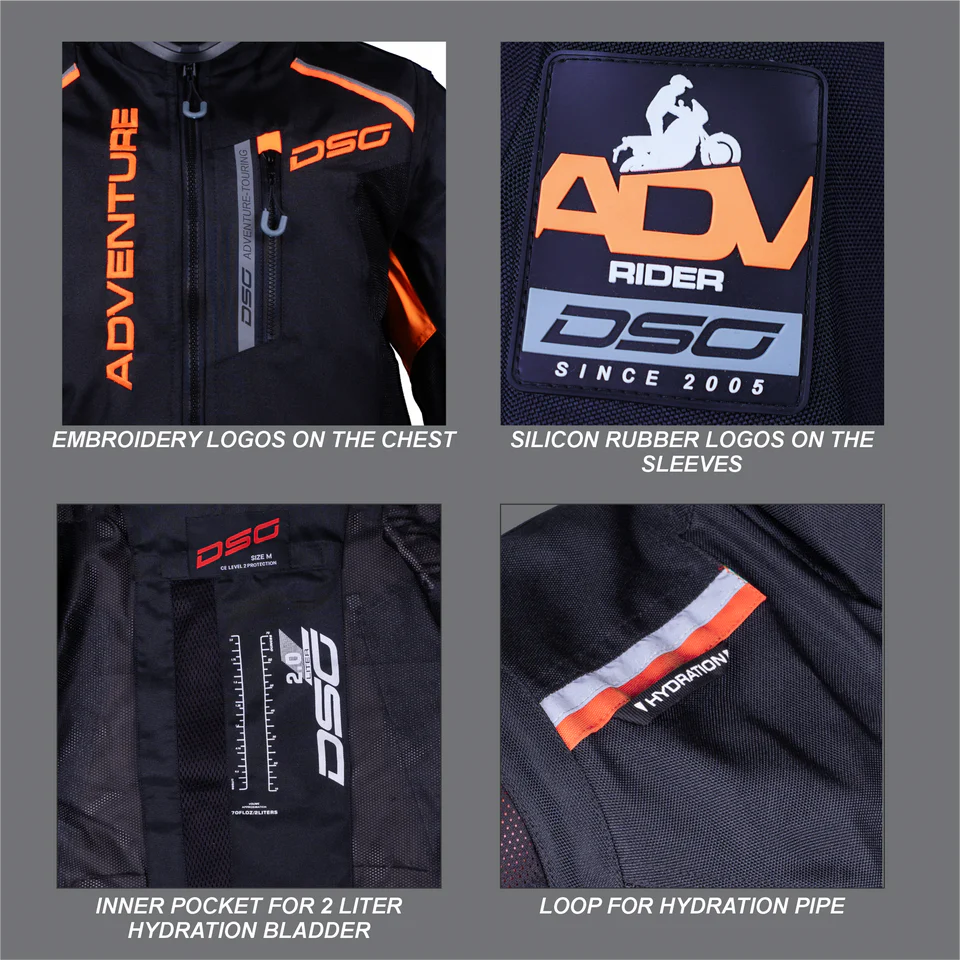 DSG ADV RIDING JACKET - BLACK ORANGE