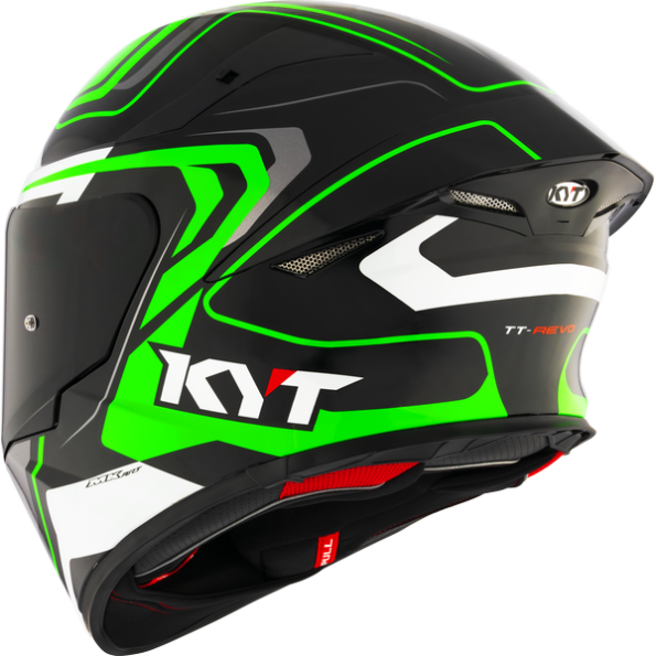 KYT TT REVO HELMET - OVERTECH BLACK GREEN