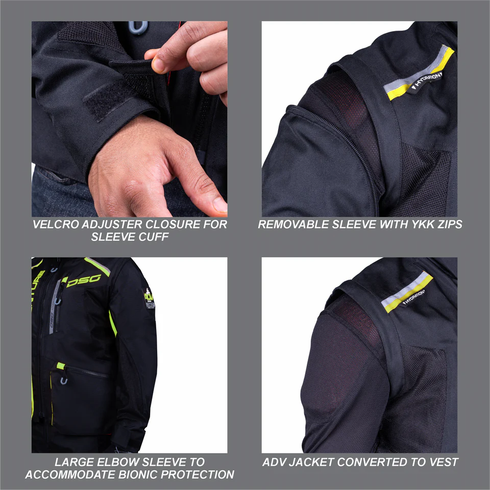 DSG ADV RIDING JACKET - BLACK YELLOW FLUO