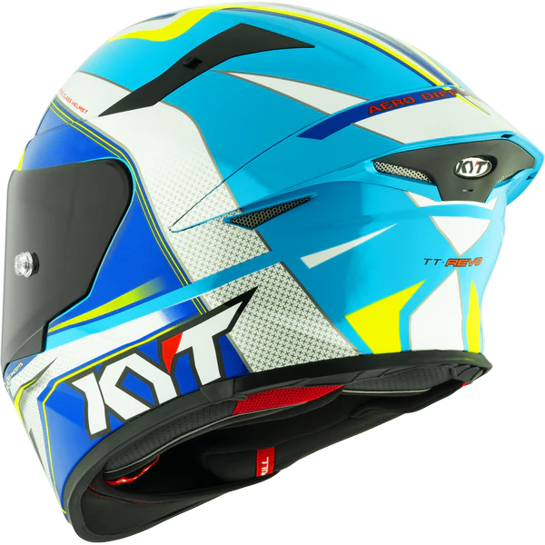 KYT TT REVO HELMET - GRAND PRIX WHITE LIGHT BLUE