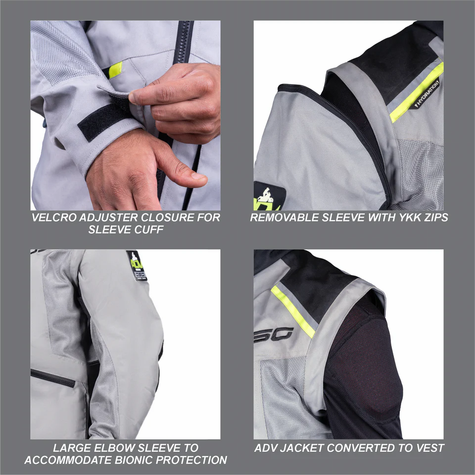 DSG ADV RIDING JACKET - GREY BLACK YELLOW FLUO