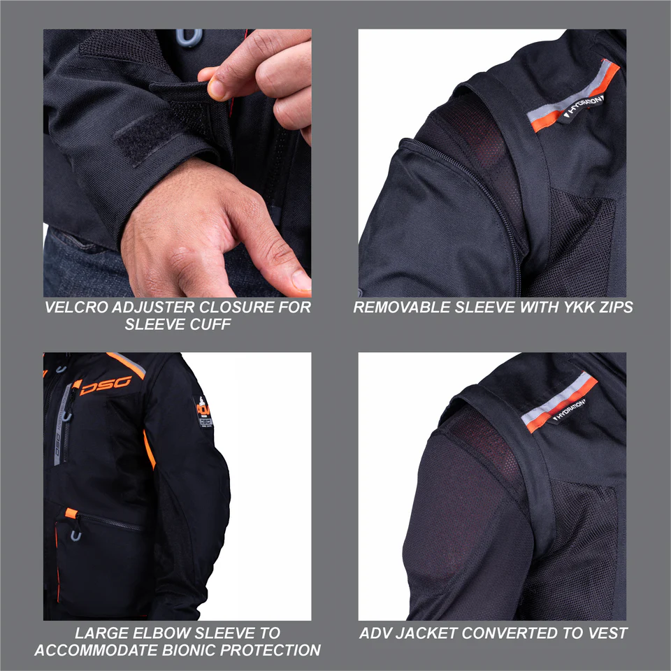 DSG ADV RIDING JACKET - BLACK ORANGE