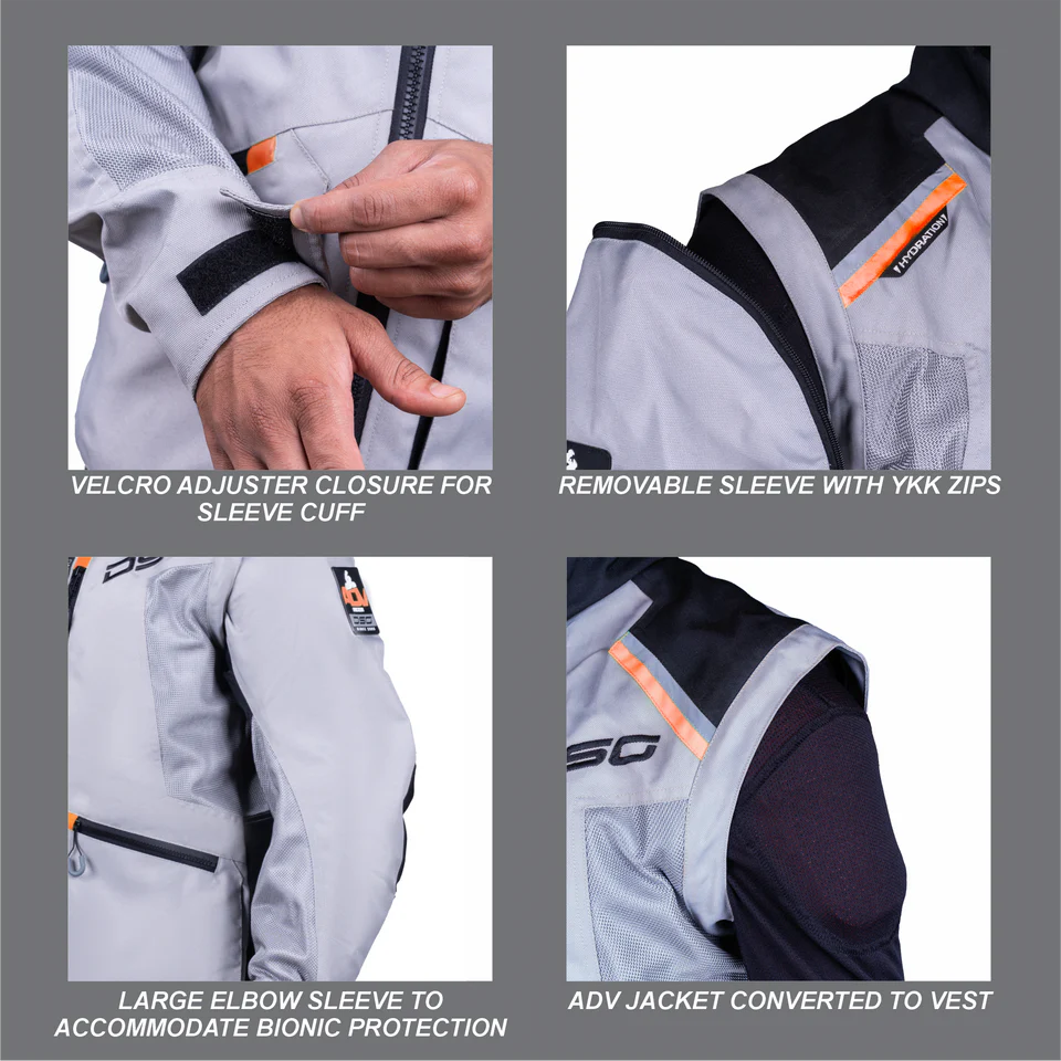 DSG ADV RIDING JACKET - BLACK GREY ORANGE