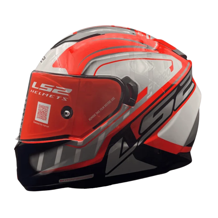 LS2 FF320 STREAM EVO LETAILS GRAY RED (D-RING)