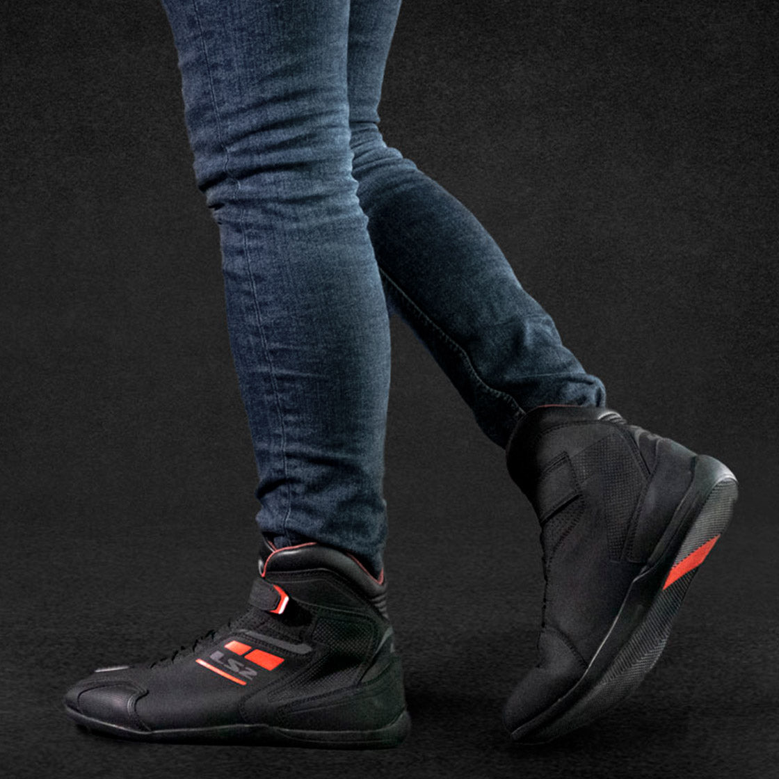 LS2 GARRA BOOTS - BLACK RED