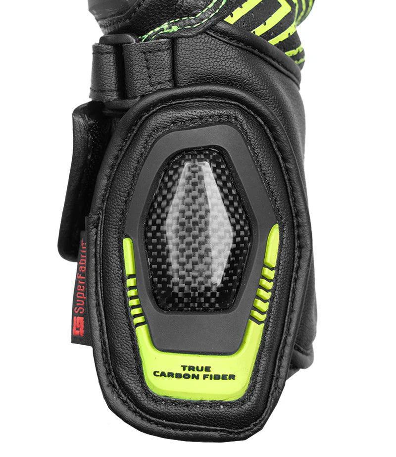 RYNOX ADVENTO PRO GLOVES - BLACK HI-VIZ GREEN