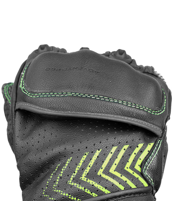 RYNOX ADVENTO PRO GLOVES - BLACK HI-VIZ GREEN