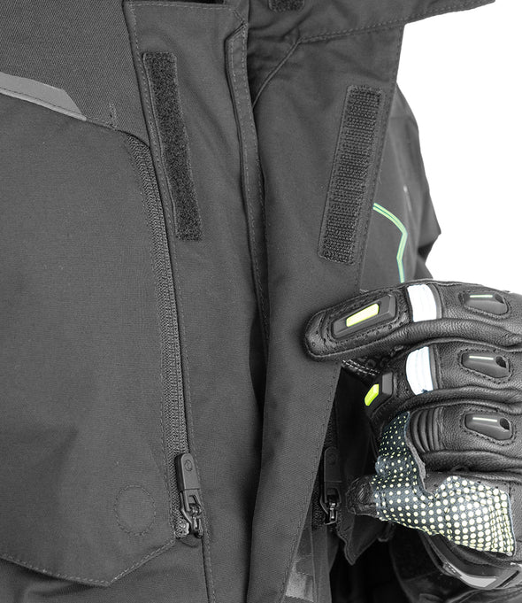 RYNOX ADVENTO PRO JACKET - BLACK HI-VIZ GREEN