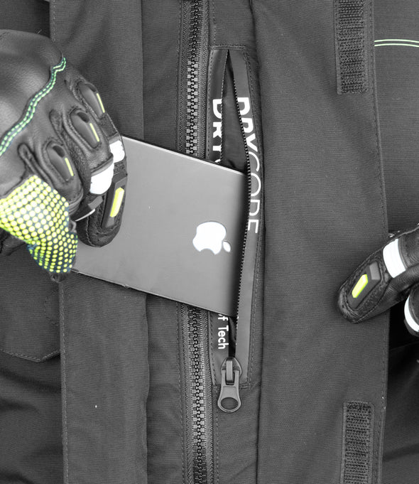 RYNOX ADVENTO PRO JACKET - BLACK HI-VIZ GREEN