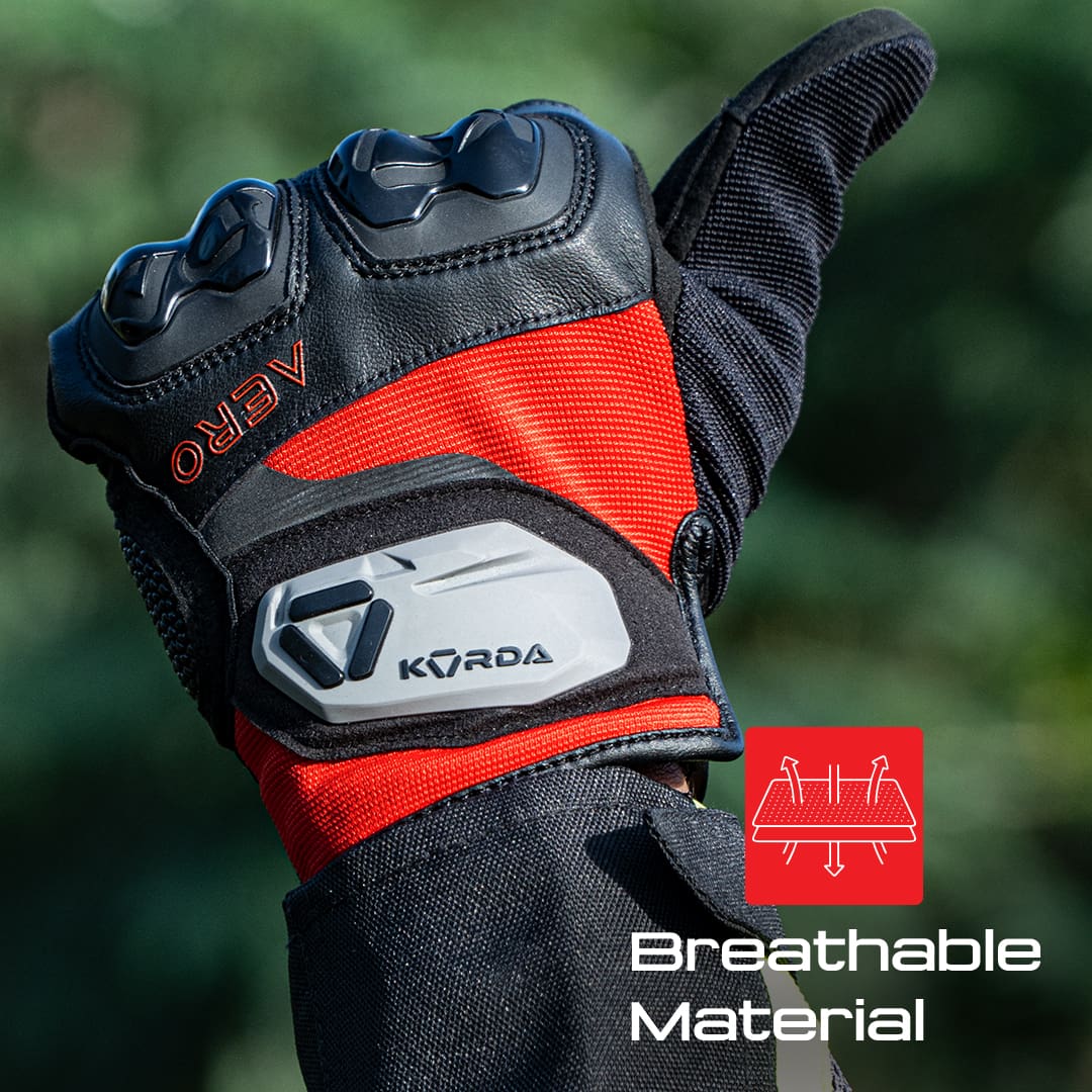 KORDA AERO RIDING GLOVES - RED