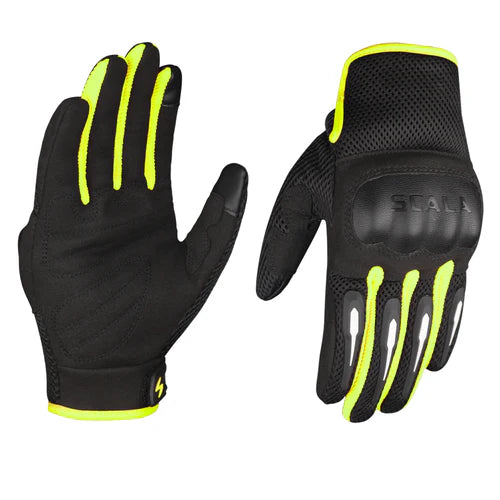 SCALA AIR RIDING GLOVES - HI-VIZ GREEN