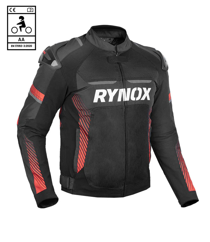RYNOX APEX EVO CE CERTIFIED CLASS AA RIDING JACKET - BLACK RED