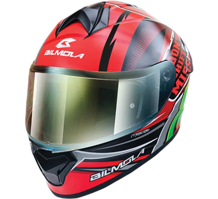 BILMOLA RAPID DON'T SHIFT MISS HELMET - RED GREEN
