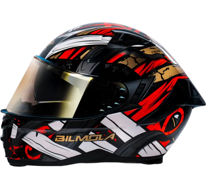 BILMOLA RAPID TREASURE TURQUOISE GLOSS HELMET - BLACK RED