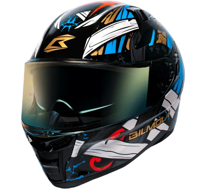 BILMOLA RAPID TREASURE TURQUOISE GLOSS HELMET - BLACK RED