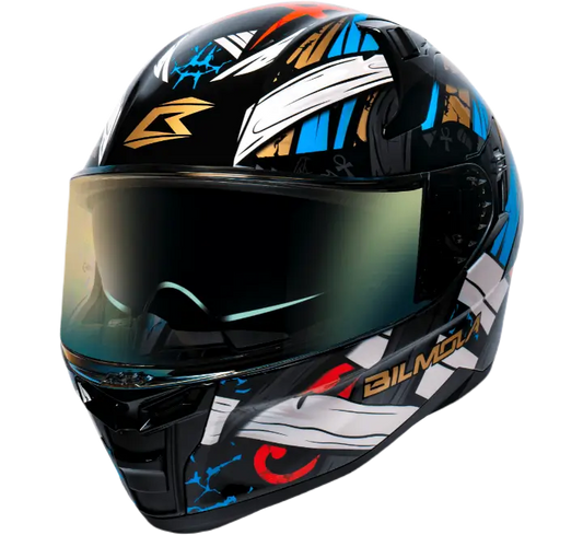 BILMOLA RAPID TREASURE TURQUOISE GLOSS HELMET - BLACK RED