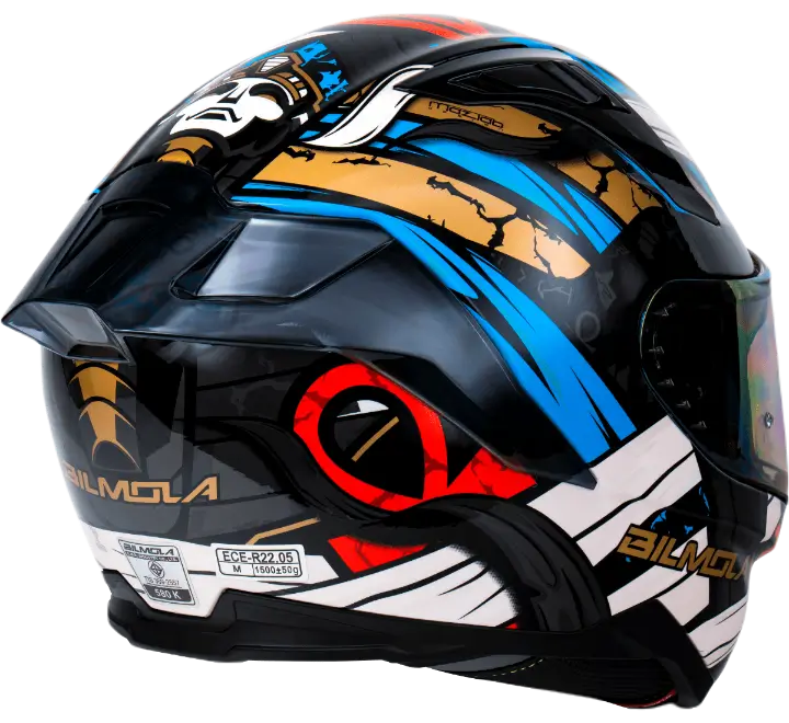 BILMOLA RAPID TREASURE TURQUOISE GLOSS HELMET - BLACK RED