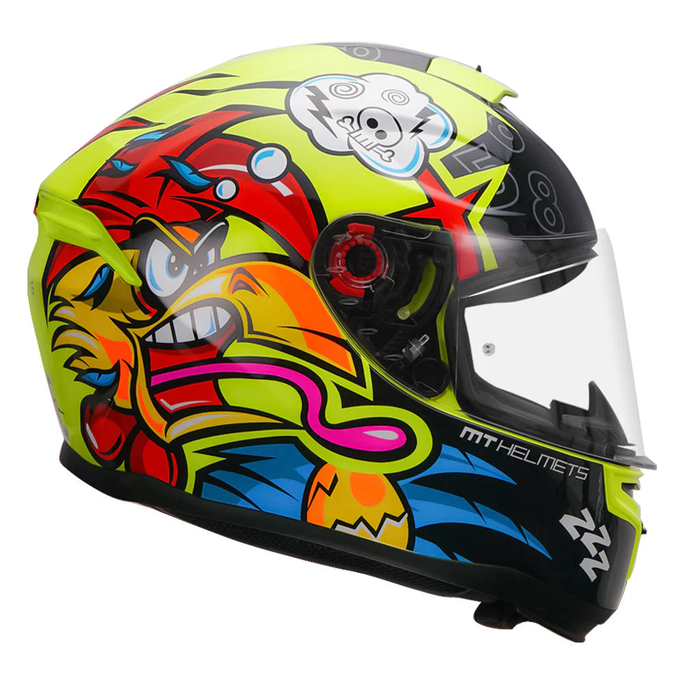 MT HUMMER BRAAP HELMET - GLOSS FLURO YELLOW